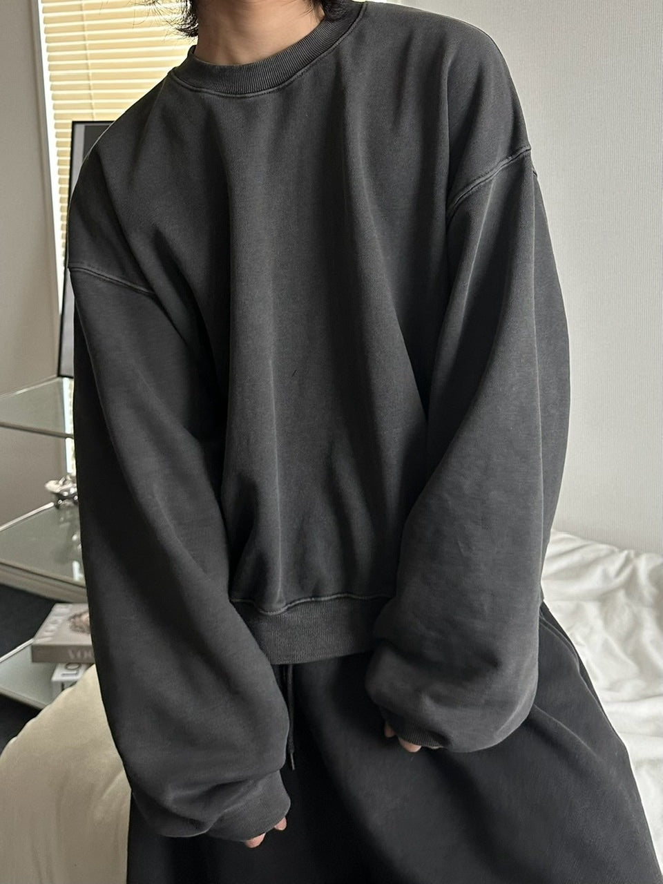 受注制【LUV CODE】pigment sweat shirt (2color)