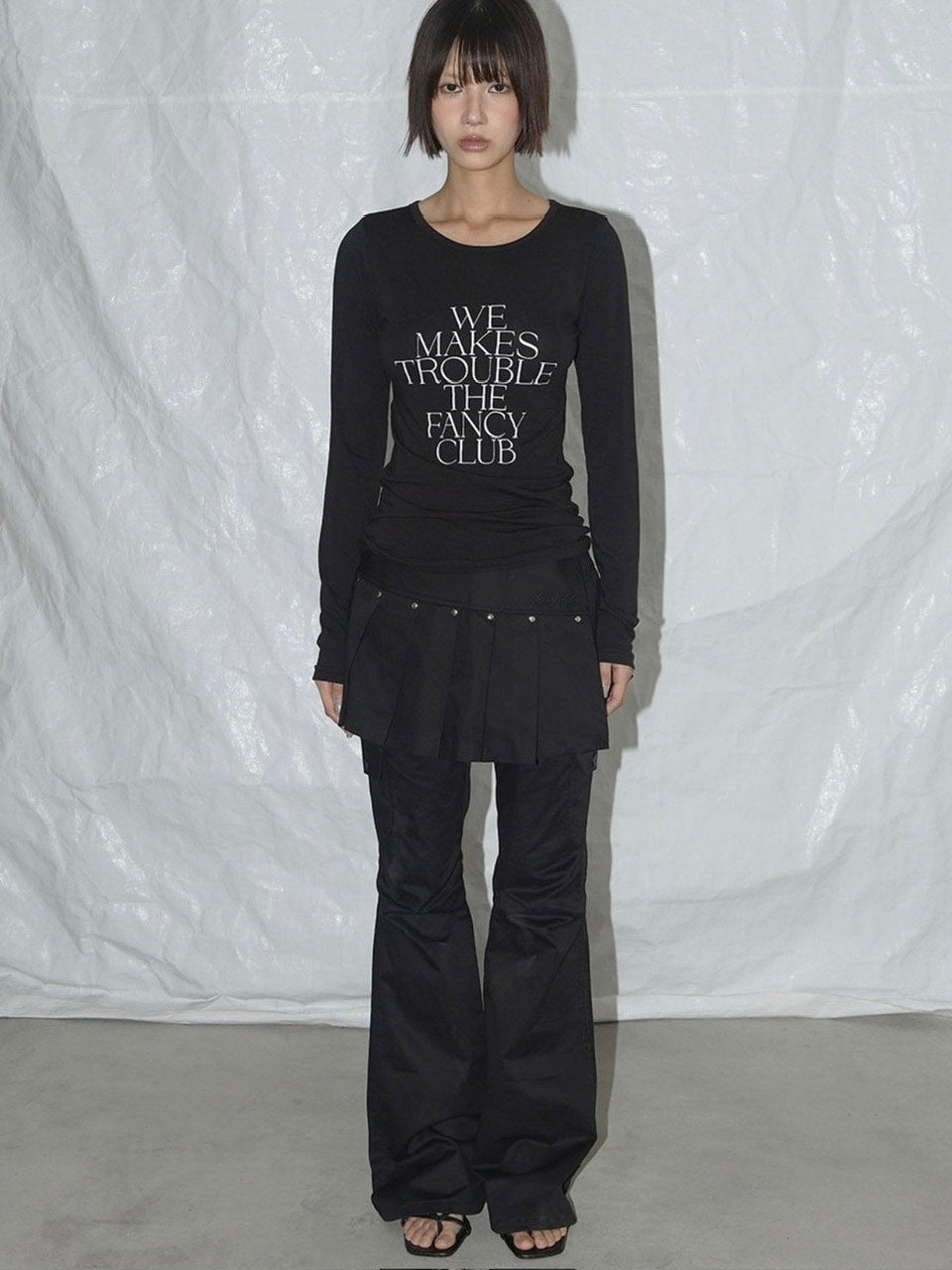 【FANCY CLUB】WE MAKES TROUBLE LONG SLEEVE / 【ファンシークラブ】ロゴ長袖Tシャツ