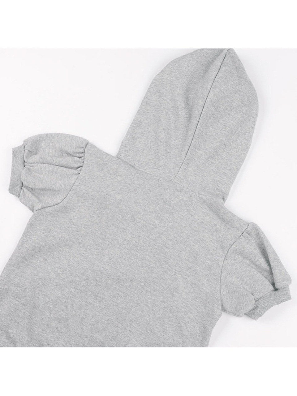 【FANCY CLUB】PUFF ROUND SCARF HOODIE / 【ファンシークラブ】パフスリーブラウンドネックスカーフショートパーカー