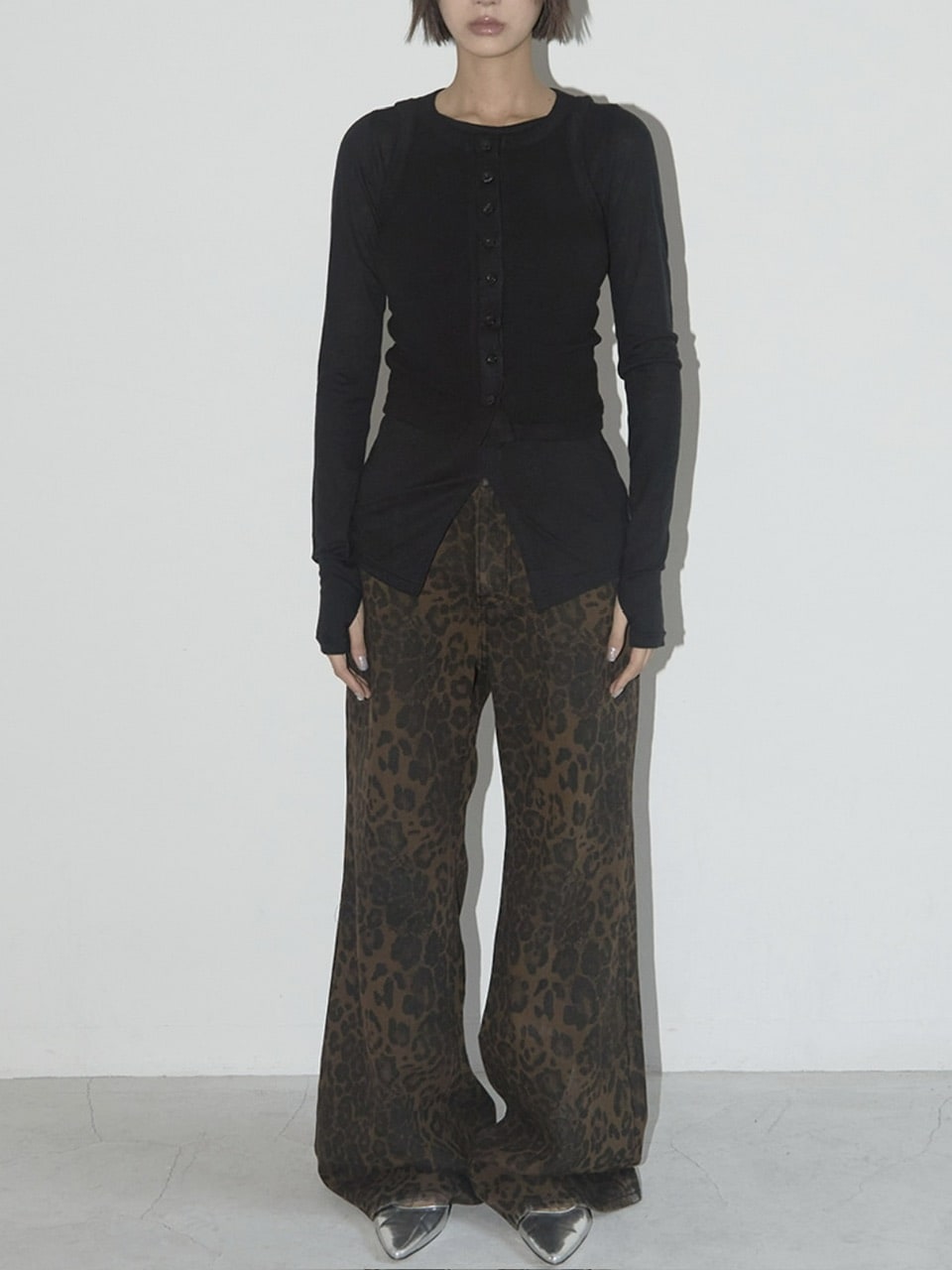 【FANCY CLUB】LEOPARD BOOTCUT PANTS