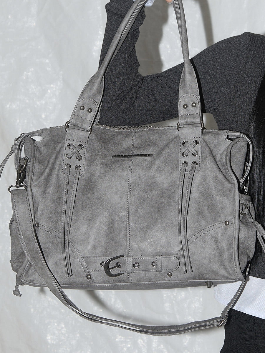 【FANCY CLUB】BELTED WASHING LEATHER BAG / 【ファンシークラブ】ベルトウォッシングレザーショルダーバッグ