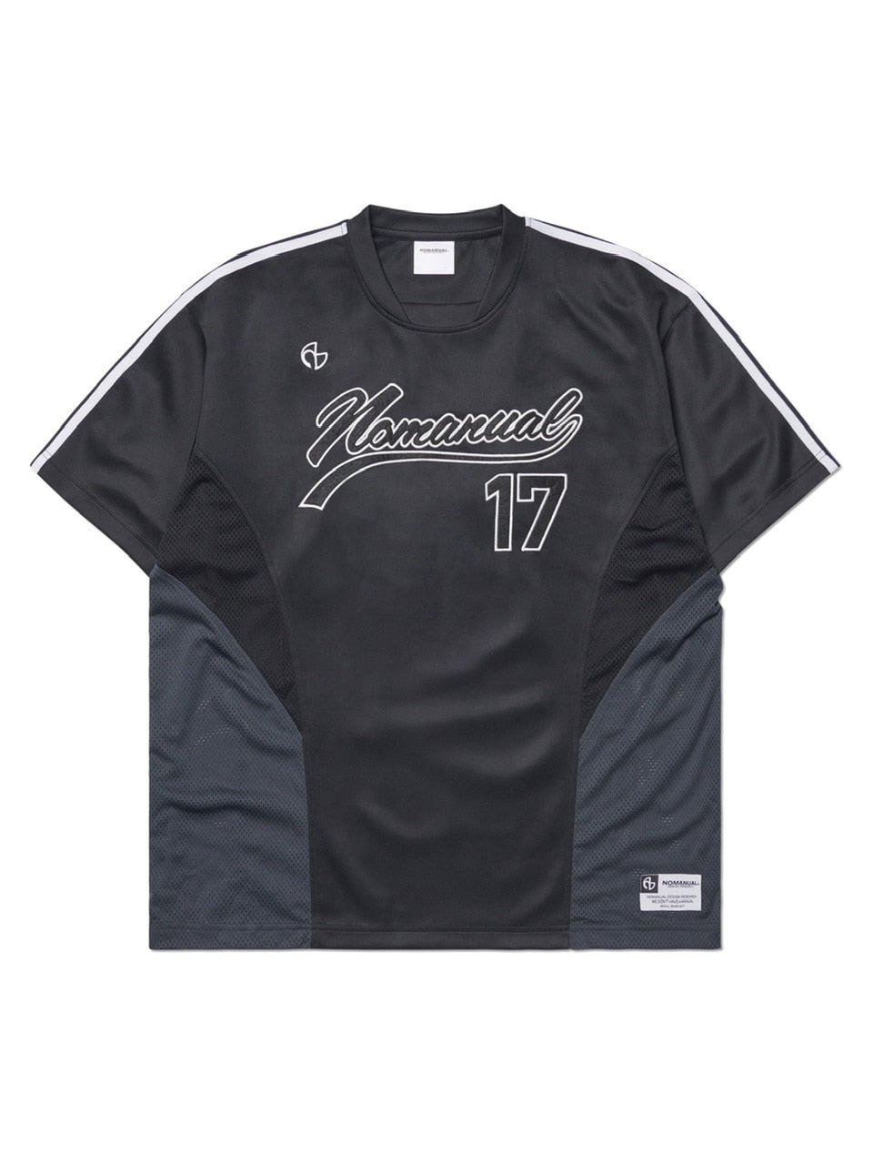 【NOMANUAL】SWEEP BASEBALL JERSEY / 【ノーマニュアル】ベースボールジャージロゴ半袖Tシャツ
