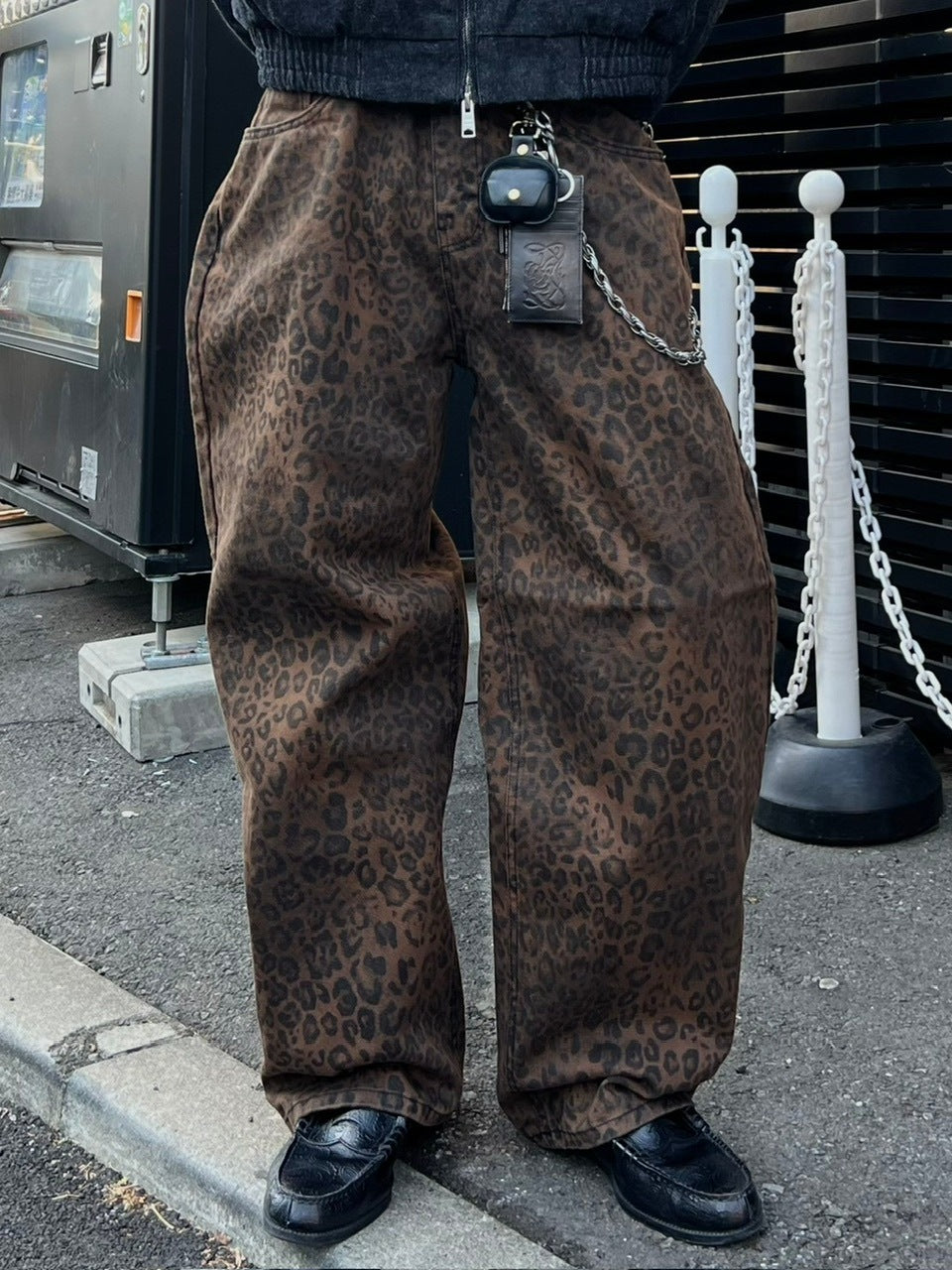 受注制【Chikashitsu +】leopard wide cotton pants (2color) / 【チカシツプラス】レオパードコットンワイドパンツデニムパンツ