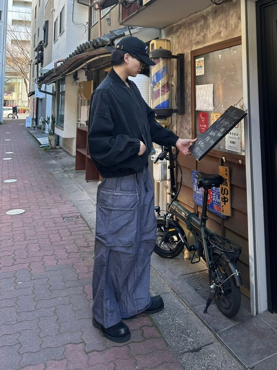 【Chikashitsu +】denim flight bomber jacket (2color)