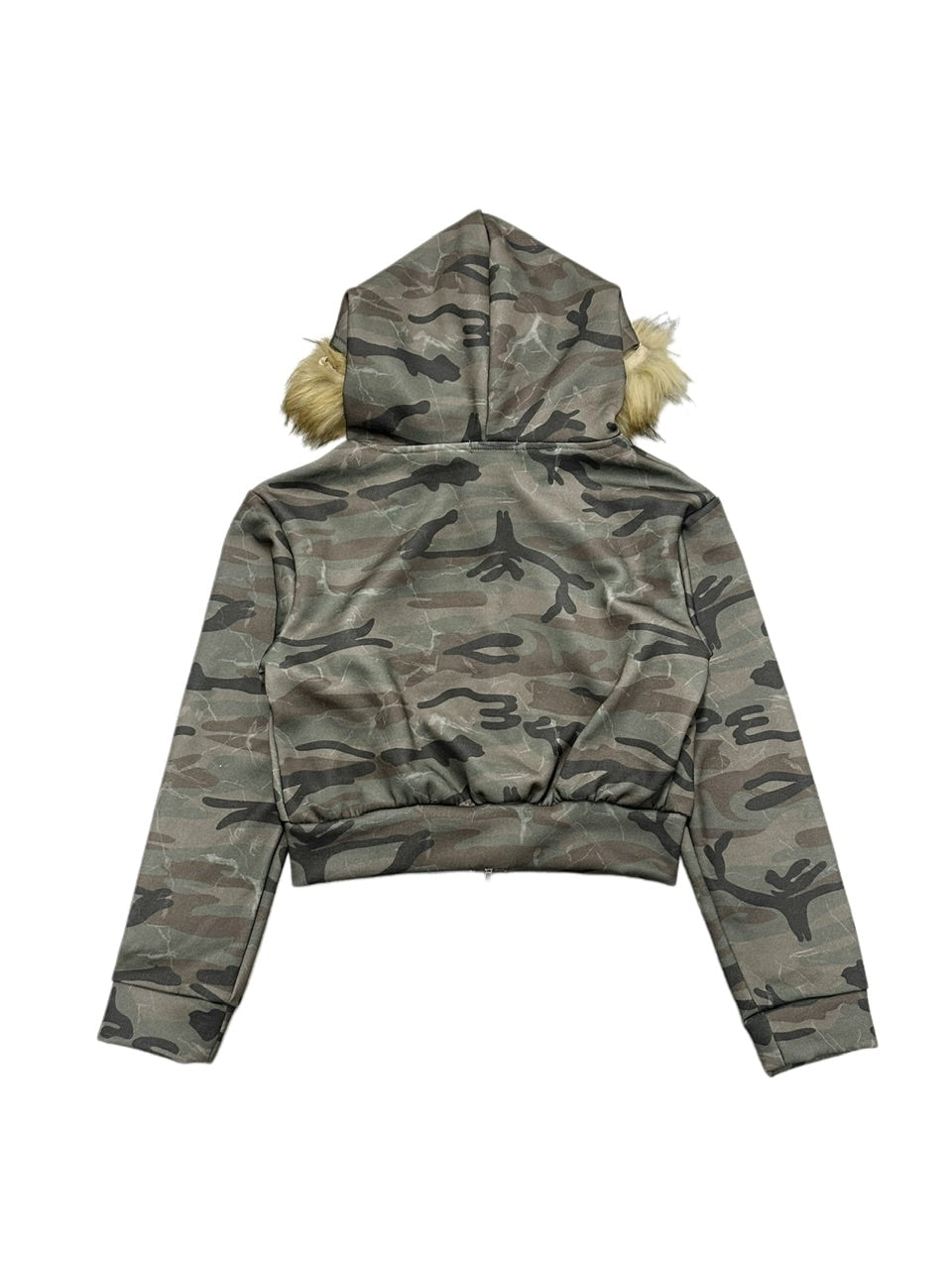 受注制【Never mind the XU】camouflage fur hood zipup /【ネバーマインドエックスユー】カモフラージュファーフードジップアップパーカー