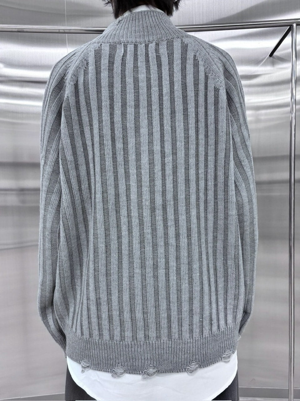 受注制【nmtc +】damage zip up knit (3color)