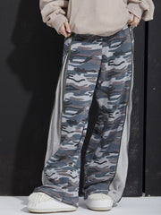 【GATELESS】SIDE ZIP CAMOUFLAGE SWEAT PANTS