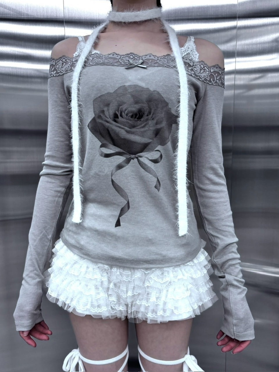 受注制【nmtc +】rose off long sleeve (3color)