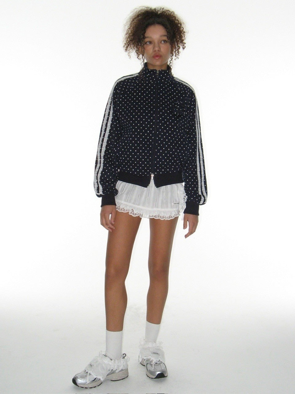 【CRANK】ROSE DOT TRACK JACKET / 【クランク】ローズドットダブルジップトラックジャケット