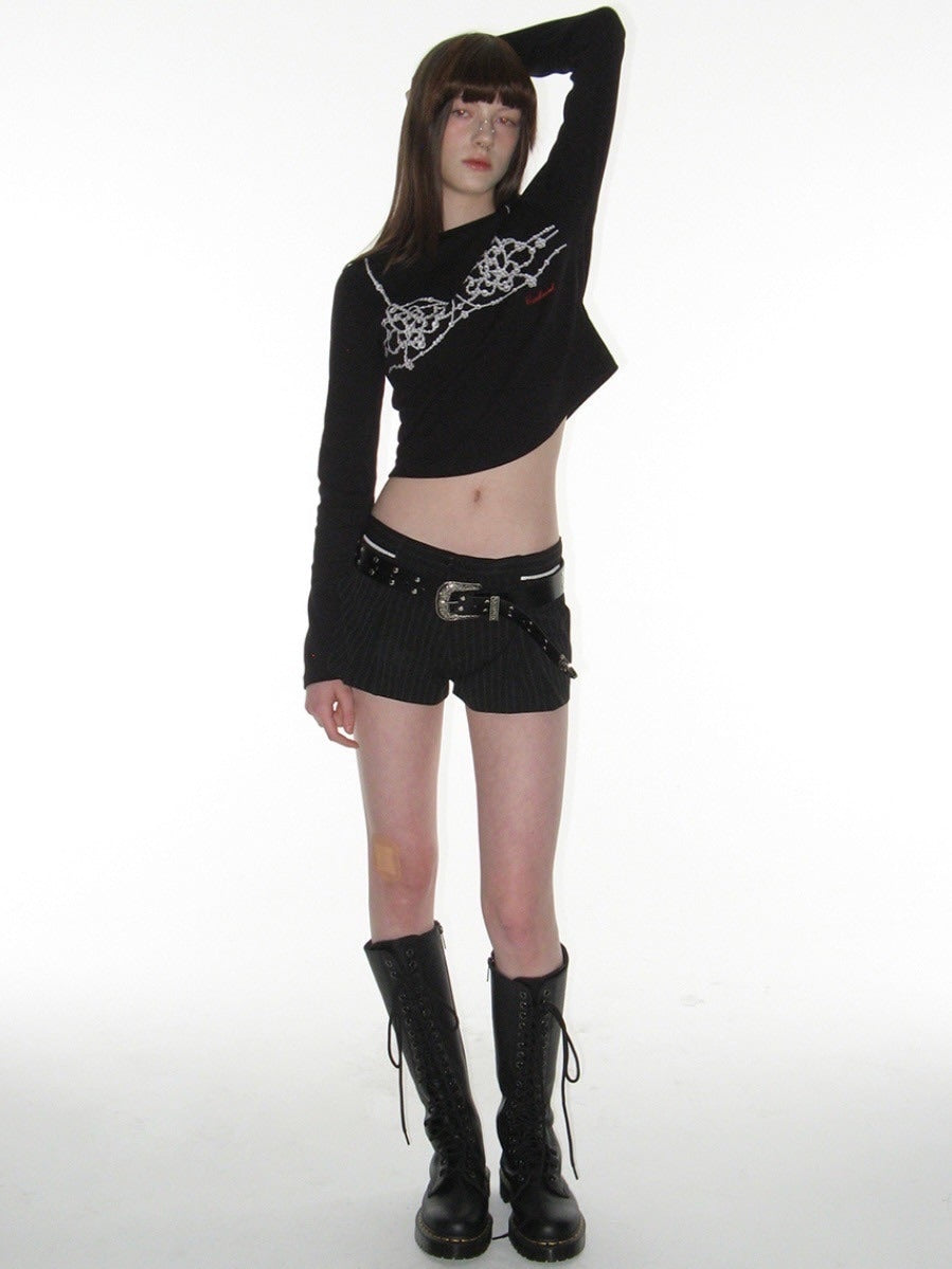 【CRANK】LACE PLEATS MICRO PANTS