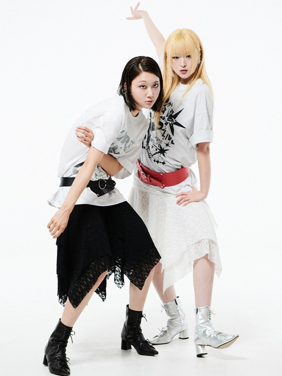 【HOLY NUMBER 7】OVERSIZED HIP HOP FIT STAR GRAPHIC T-SHIRT