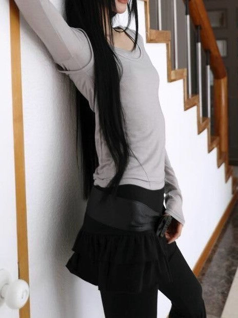 【Uglyshadow】CANCAN SHIRRING SKIRT PANTS