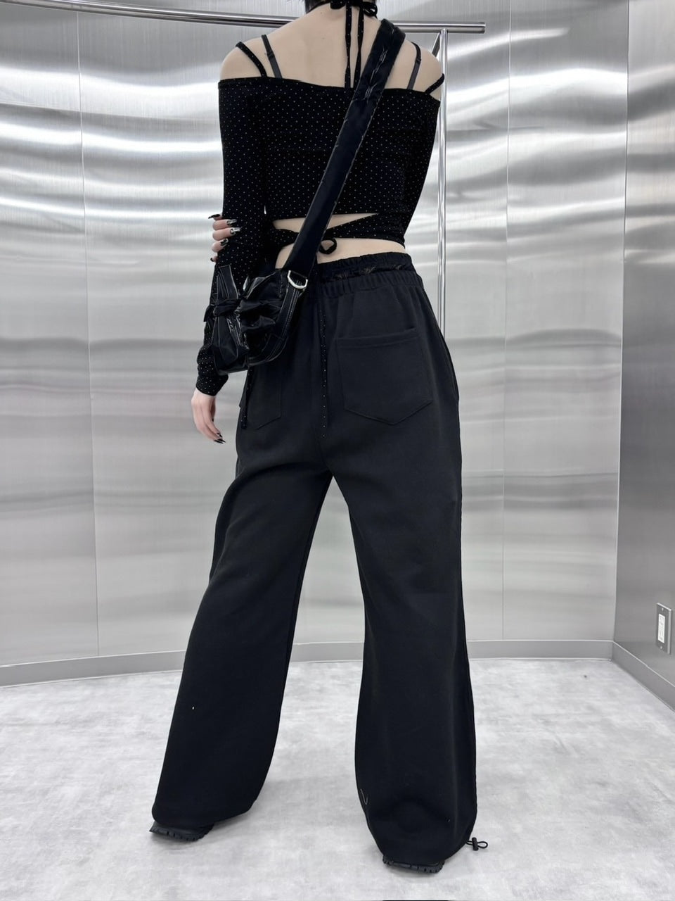 受注制【nmtc +】lace layered sweat pants (2color) / 【エヌエムティーシープラス】レースレイヤードスウェットパンツ