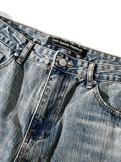 【Cord】Washed Under Cut Denim Pants