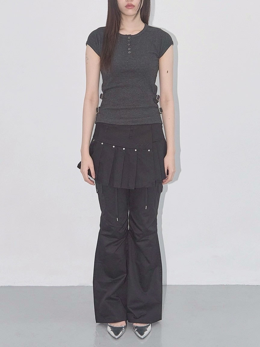 【FANCY CLUB】SIDE BUCKLE RIBBED TEE / 【ファンシークラブ】サイドバックルリブ半袖Tシャツ