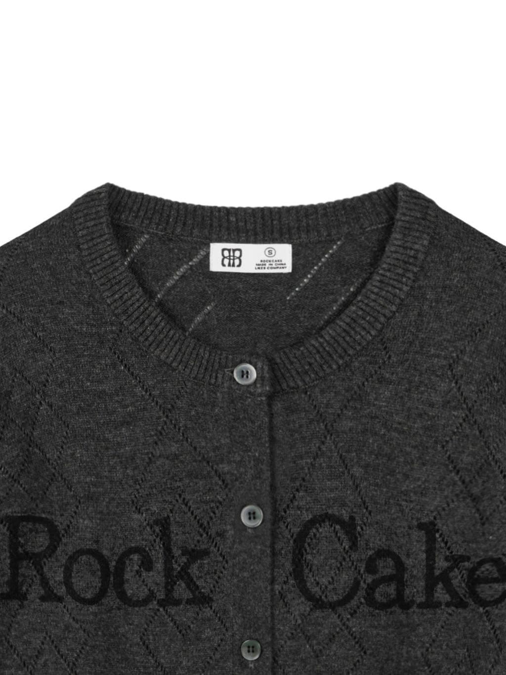 【ROCK CAKE】Argyle Punching Knit Cardigan