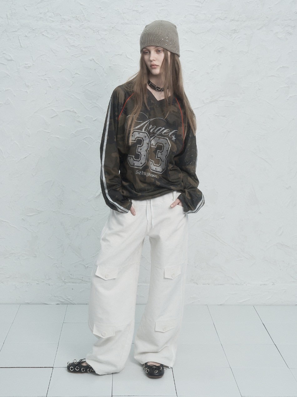 【SETUP‐EXE】V-NECK MESH SPORTS T