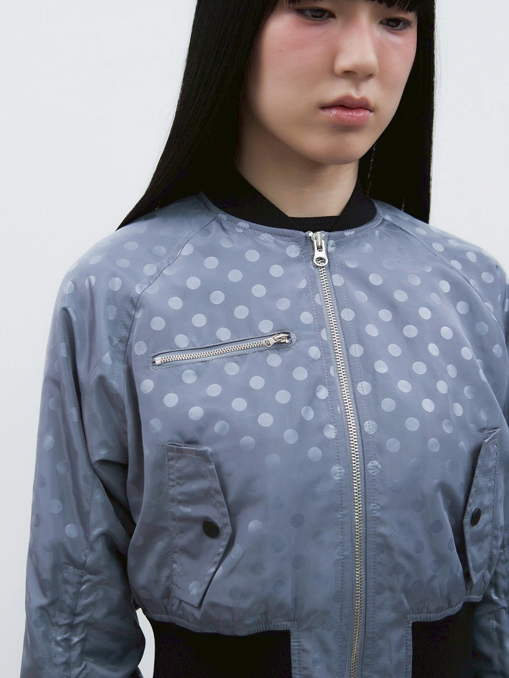 【TUOMIO】RIBBON DOT BOMBER