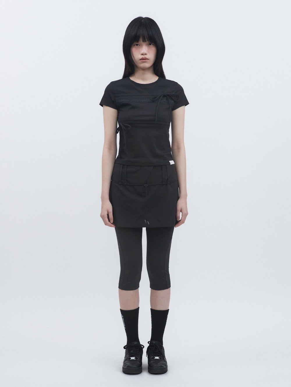 【TUOMIO】RIBBON LAYERED SHORT SLEEVES