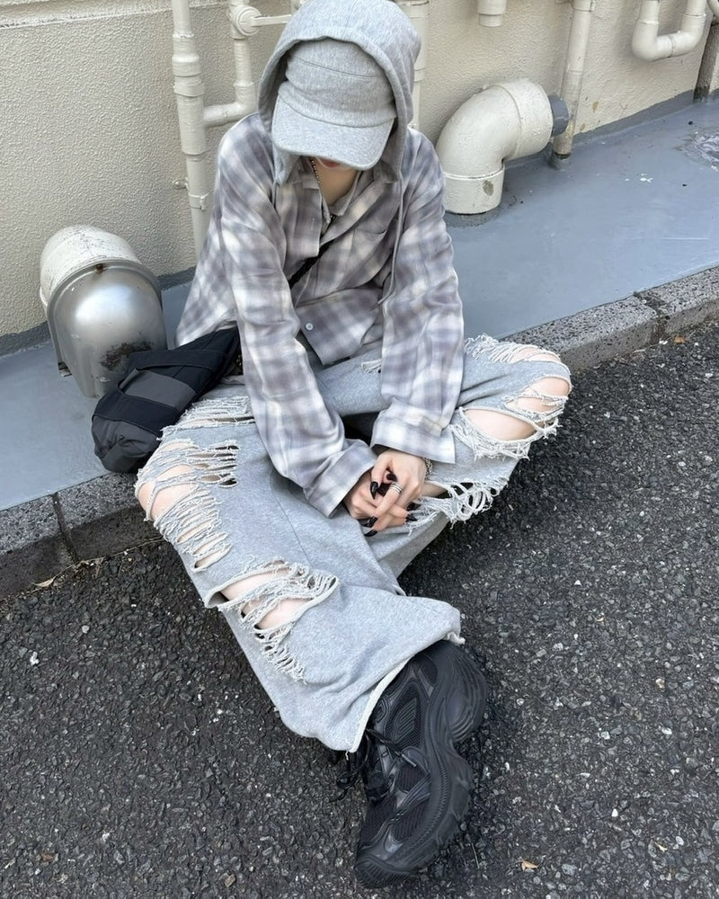 【nmtc +】damage sweat pants (2color)