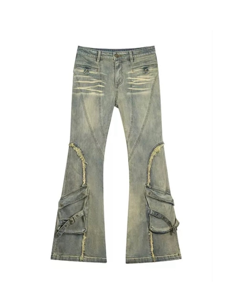 【Cest Nous】Fading throughout Denim jeans / 【セヌー】ウォッシングフレアデニムパンツ