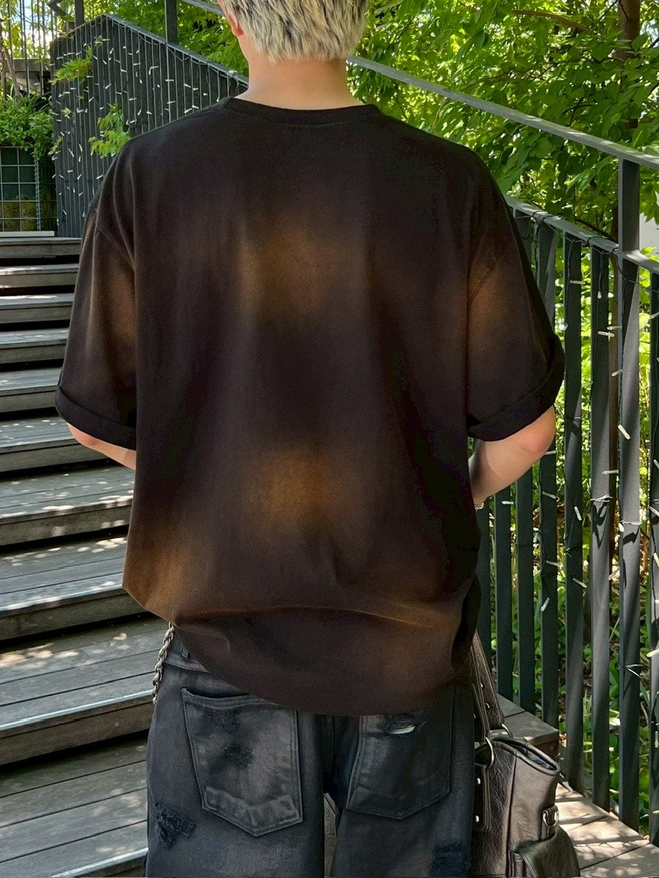 受注制【Chikashitsu +】pigment big star t-shirt (2color) / 【チカシツプラス】ピグメントビッグスタープリント半袖Tシャツ