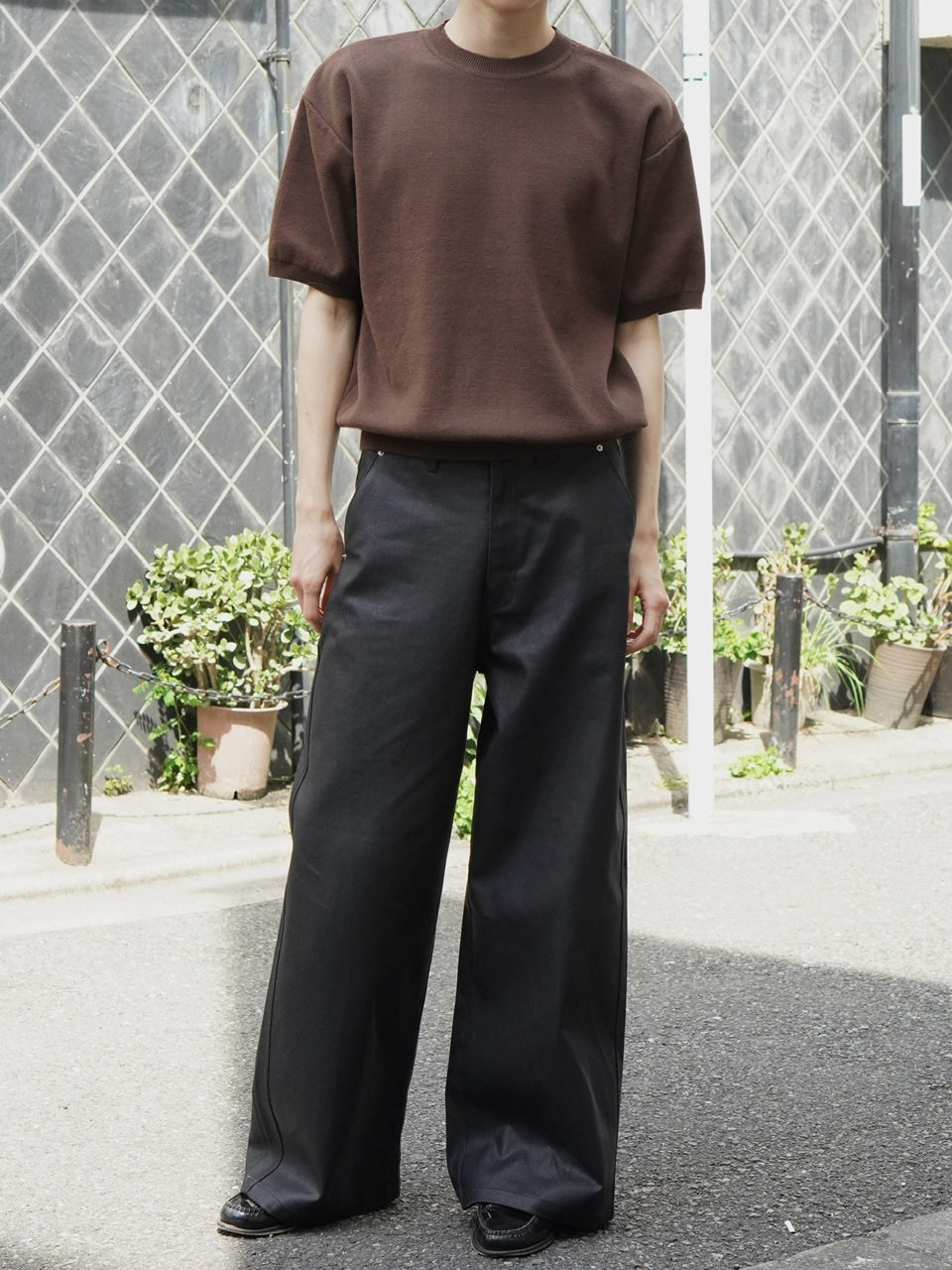 東京店WEB限定受注制【Chikashitsu +】crew neck cotton knit (3color)