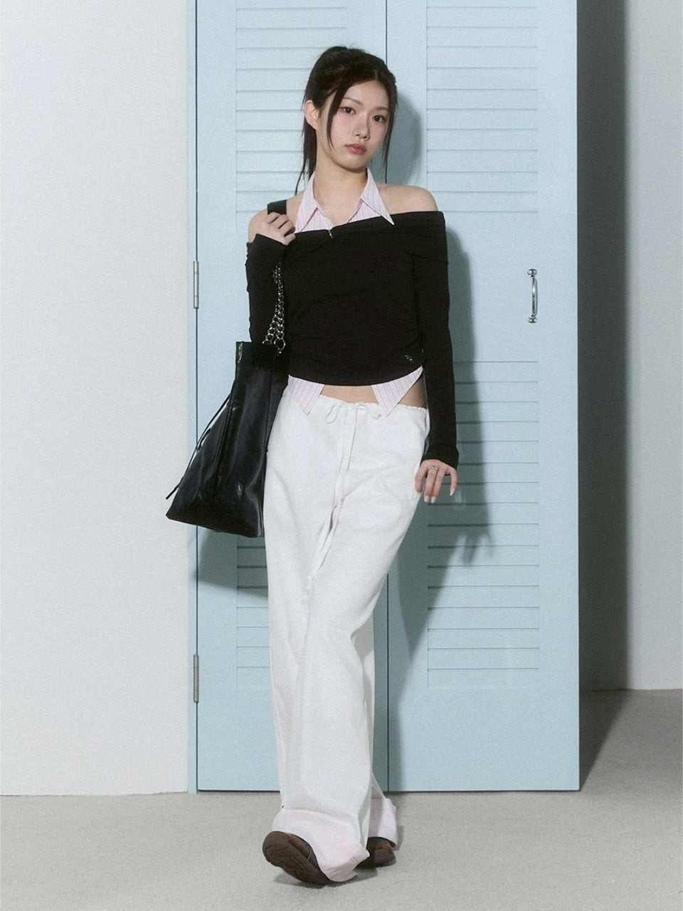 【CHERRYQUIRI】lace layered roll up denim / 【チェリーキュリー】レースレイヤードロールアップデニムパンツ