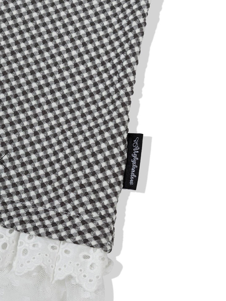 【Uglyshadow】CHECKERED LACE SLEEVELESS