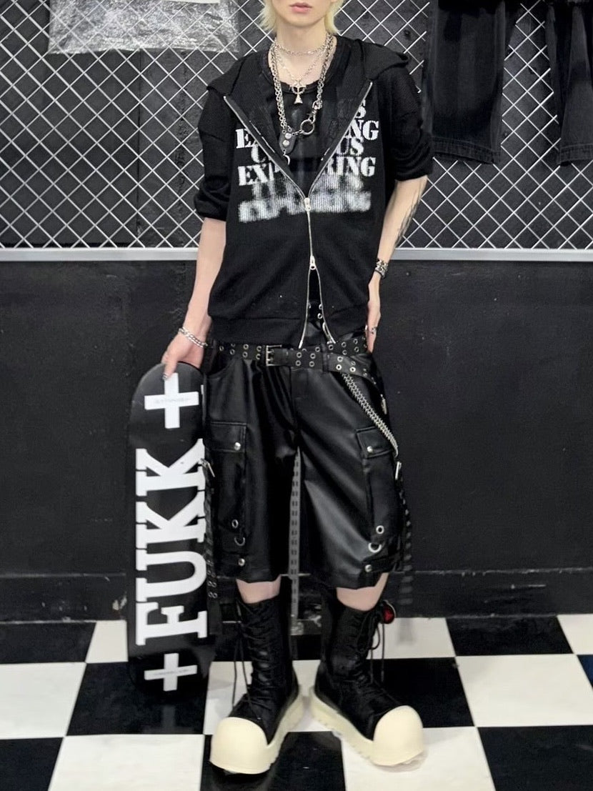 受注制【Never mind the XU】mesh zip up hoodie (3color) – PRESSING