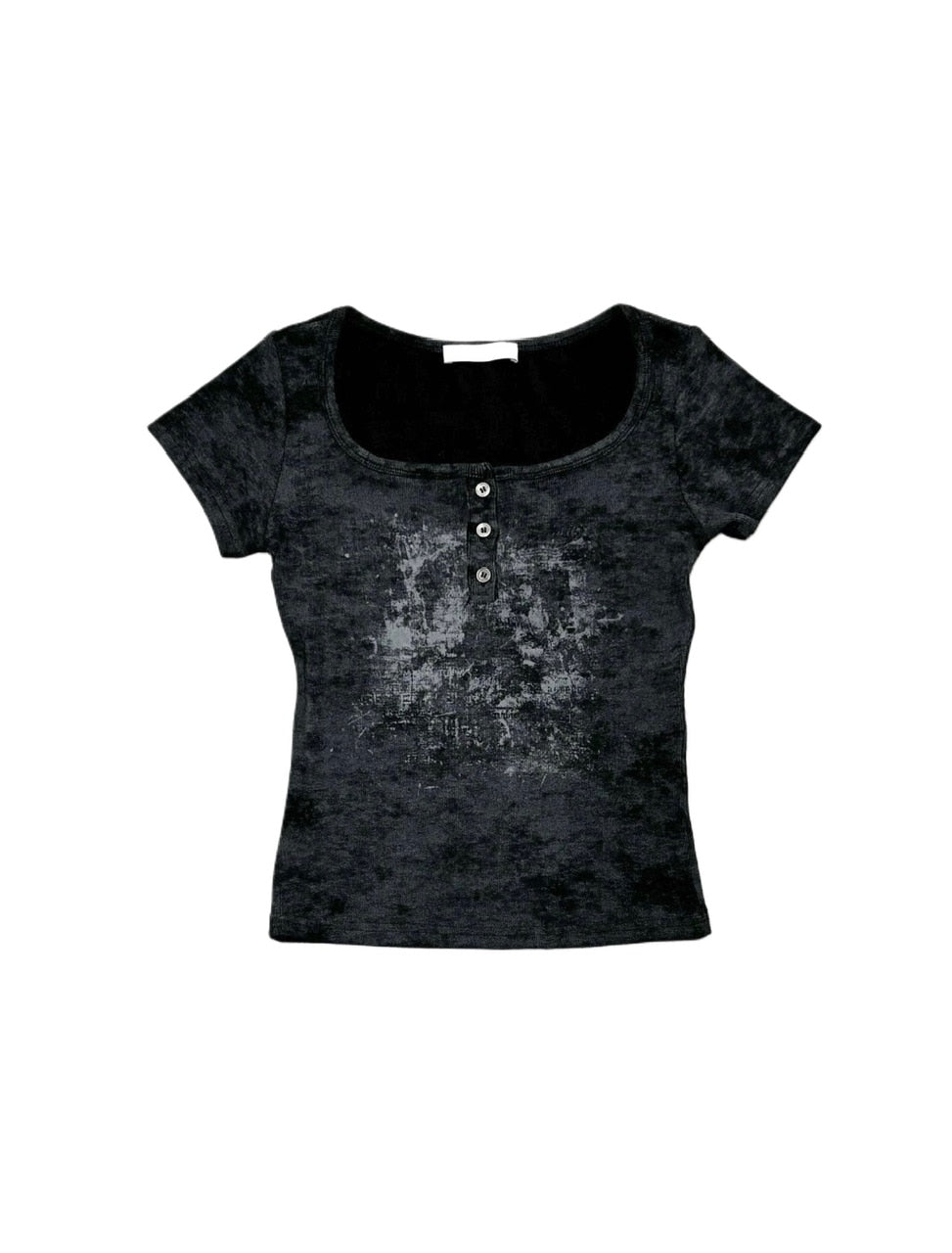 受注制【Never mind the XU】marble washed tee (3color) / 【ネバーマインド ザ エックスユー】マーブルウォッシュドヘンリーネックプリント半袖Tシャツ