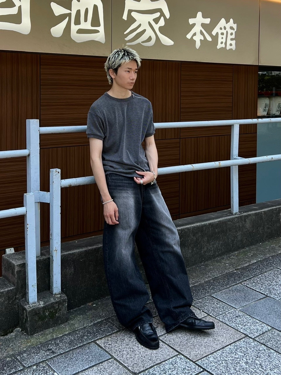 大阪店WEB限定受注制【Chikashitsu +】vintage wash semi wide denim pants 4 / 【チカシツプラス】ヴィンテージウォッシュセミワイドデニムパンツ