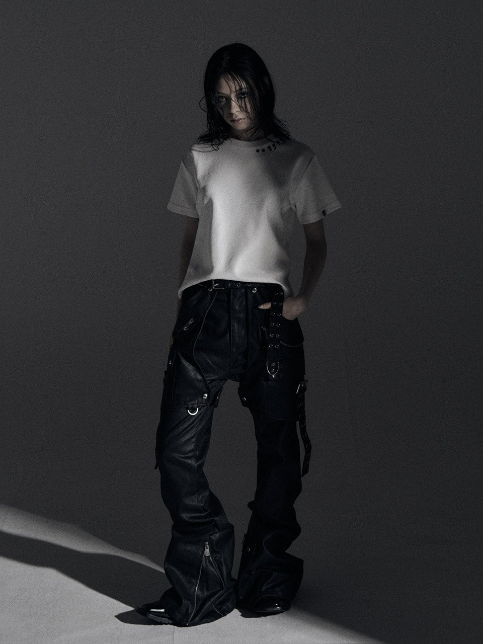 【Rosen Kreuz】SIDE BELT DOCKING FLARE PANTS