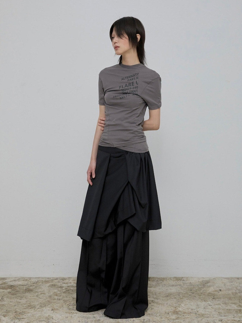 【FLAREUP】Asymmetrical Layered T-Shirt