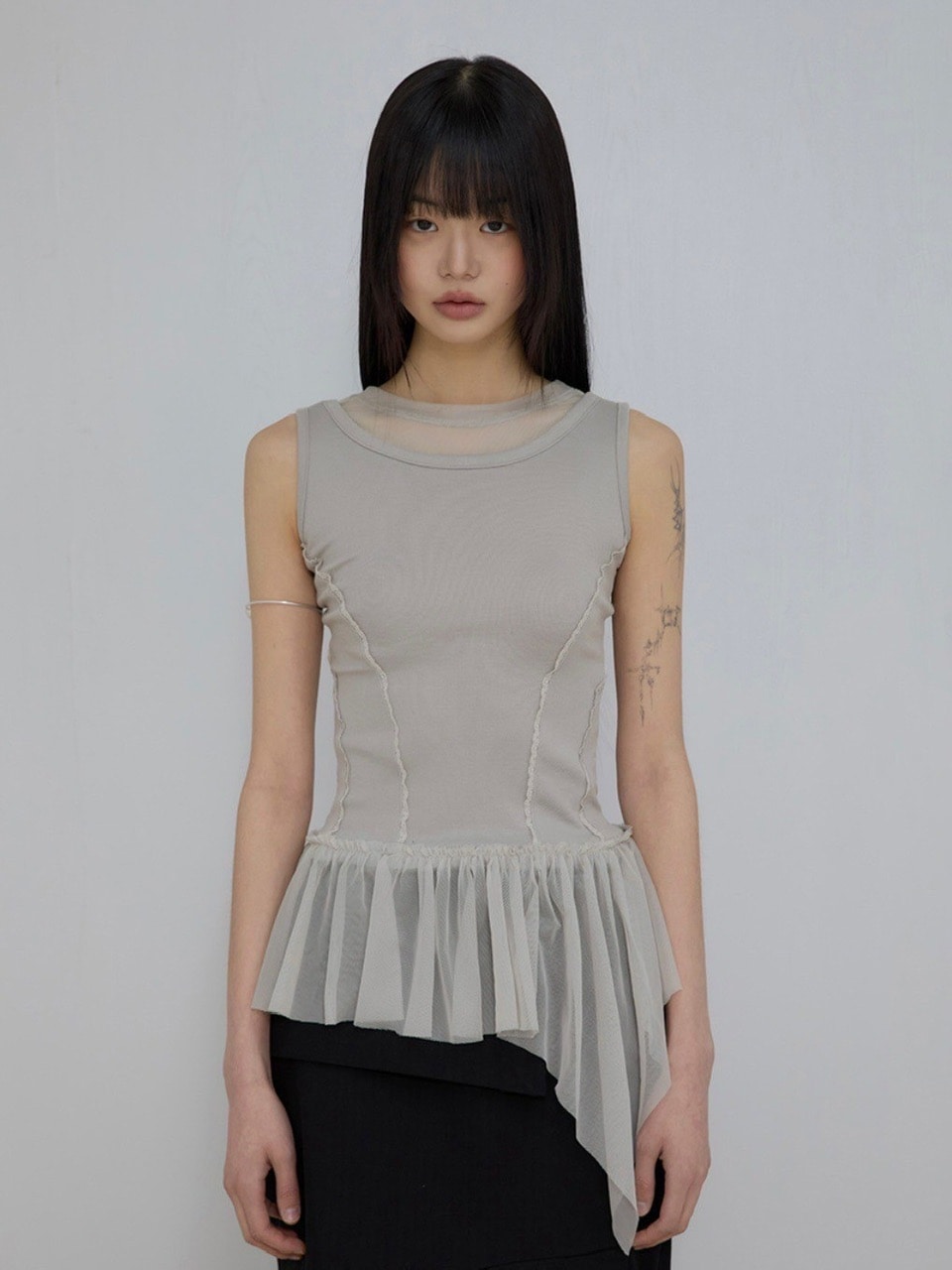 【FLAREUP】Layered Lace Frill Sleeveless