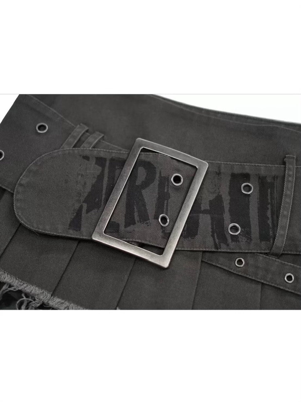 【Cest Nous】Printed Belted Pleated Skirt