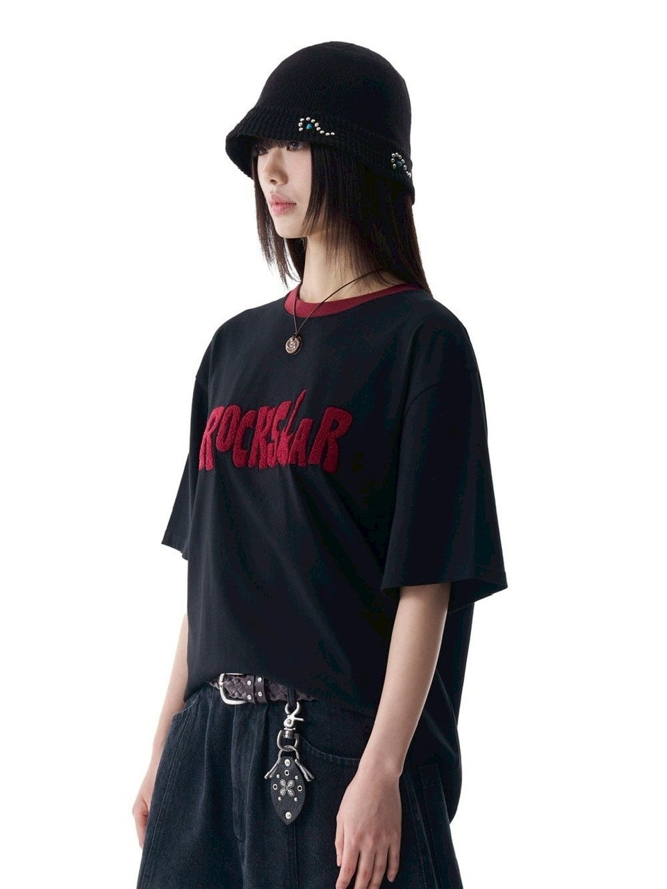 【AAKAM】ROCKSTAR Boucle Half Top