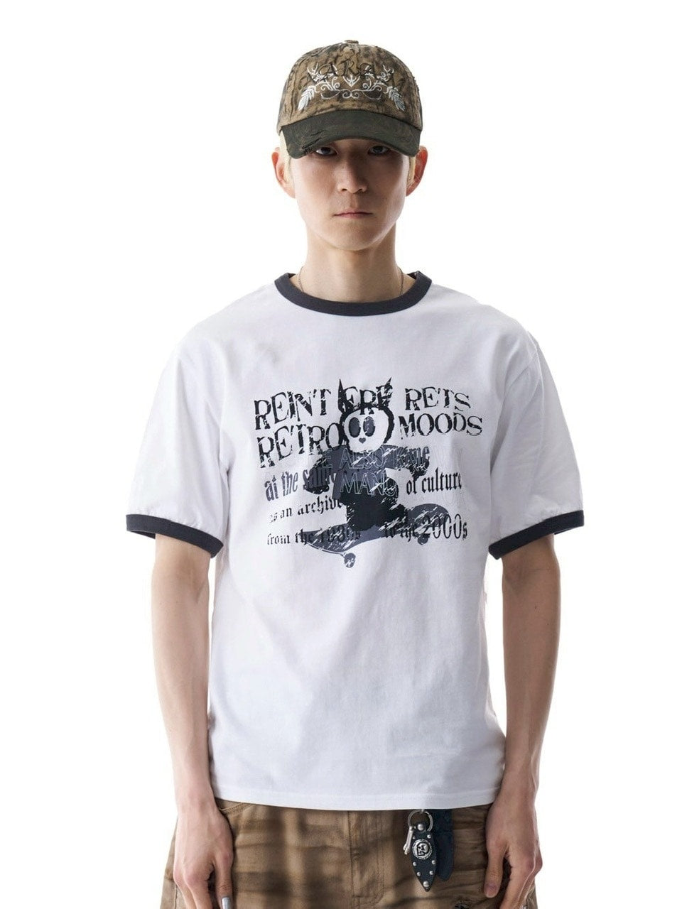 【AAKAM】Cracked Letter Ringer Top