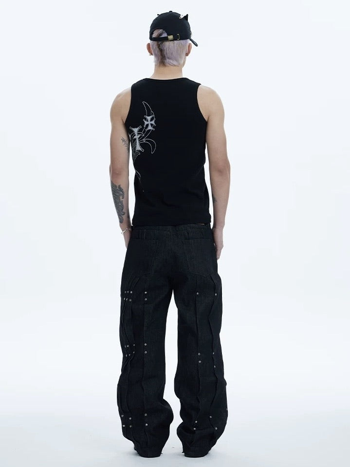 【DND4DES】RIVETED PLEATED DENIM