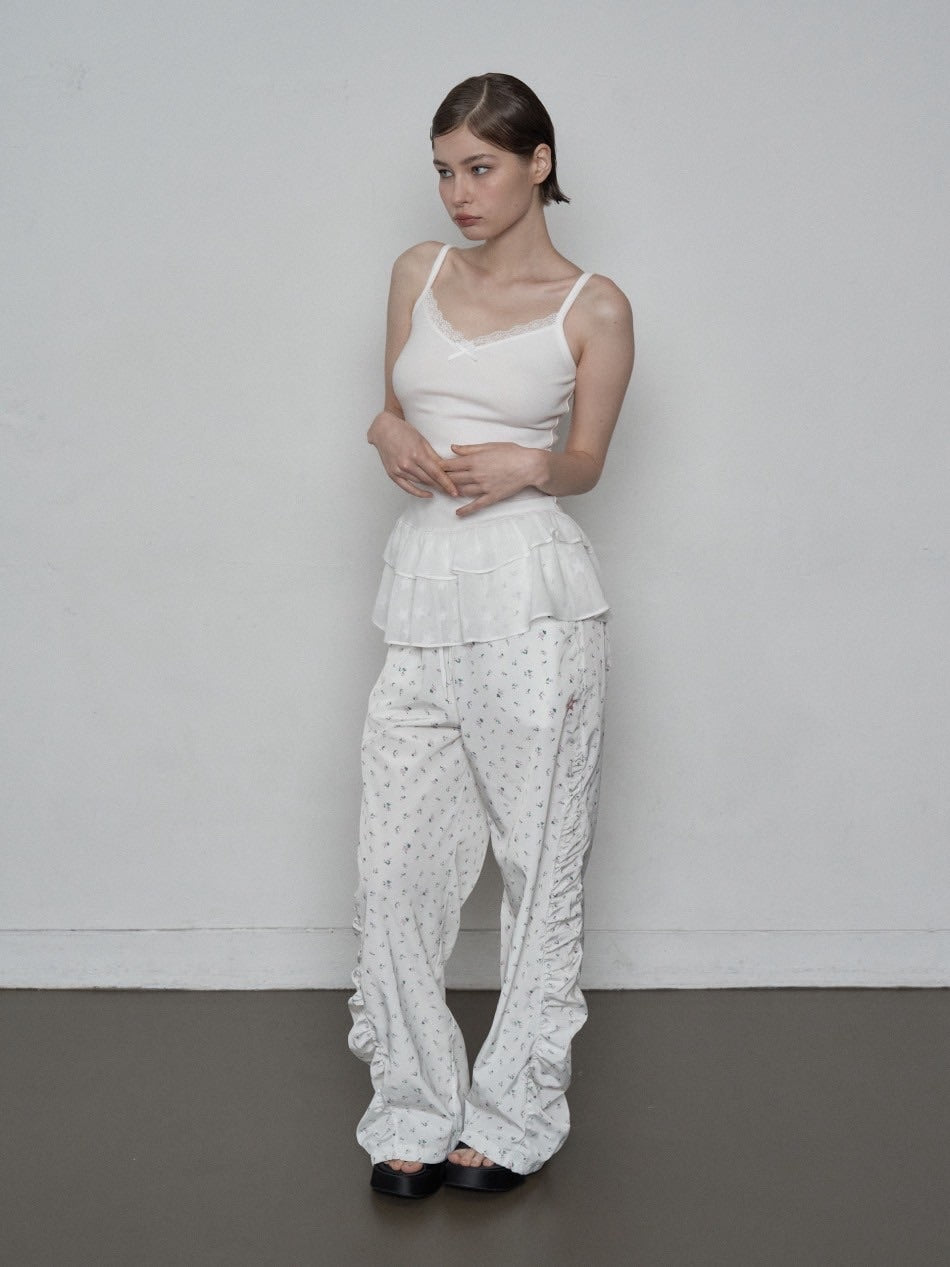 【SETUP‐EXE】CHIFFON FRILL SLEEVELESS / 【セットアップエグゼ】シフォンフリルキャミソール