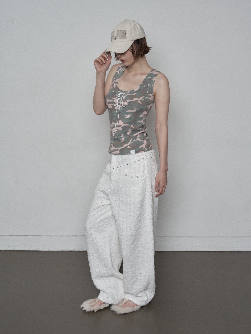 【SETUP‐EXE】CAMO RAW EDGE SLEEVELESS / 【セットアップエグゼ】カモローエッジタンクトップ