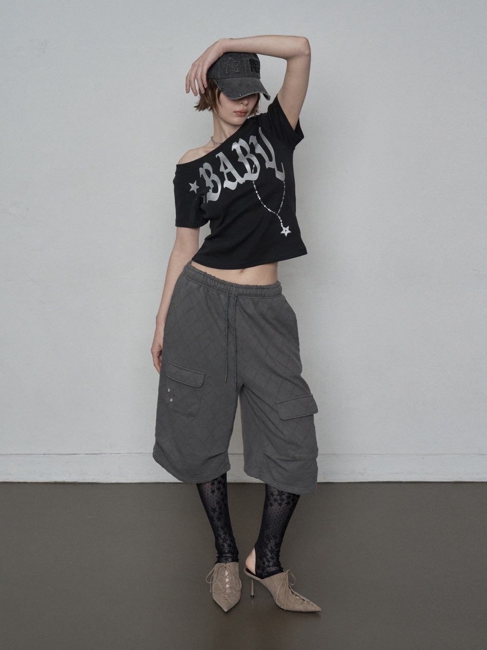 【SETUP‐EXE】PUNCHING BERMUDA SWEATPANTS / 【セットアップエグゼ】パンチングバミューダスウェットショートパンツ