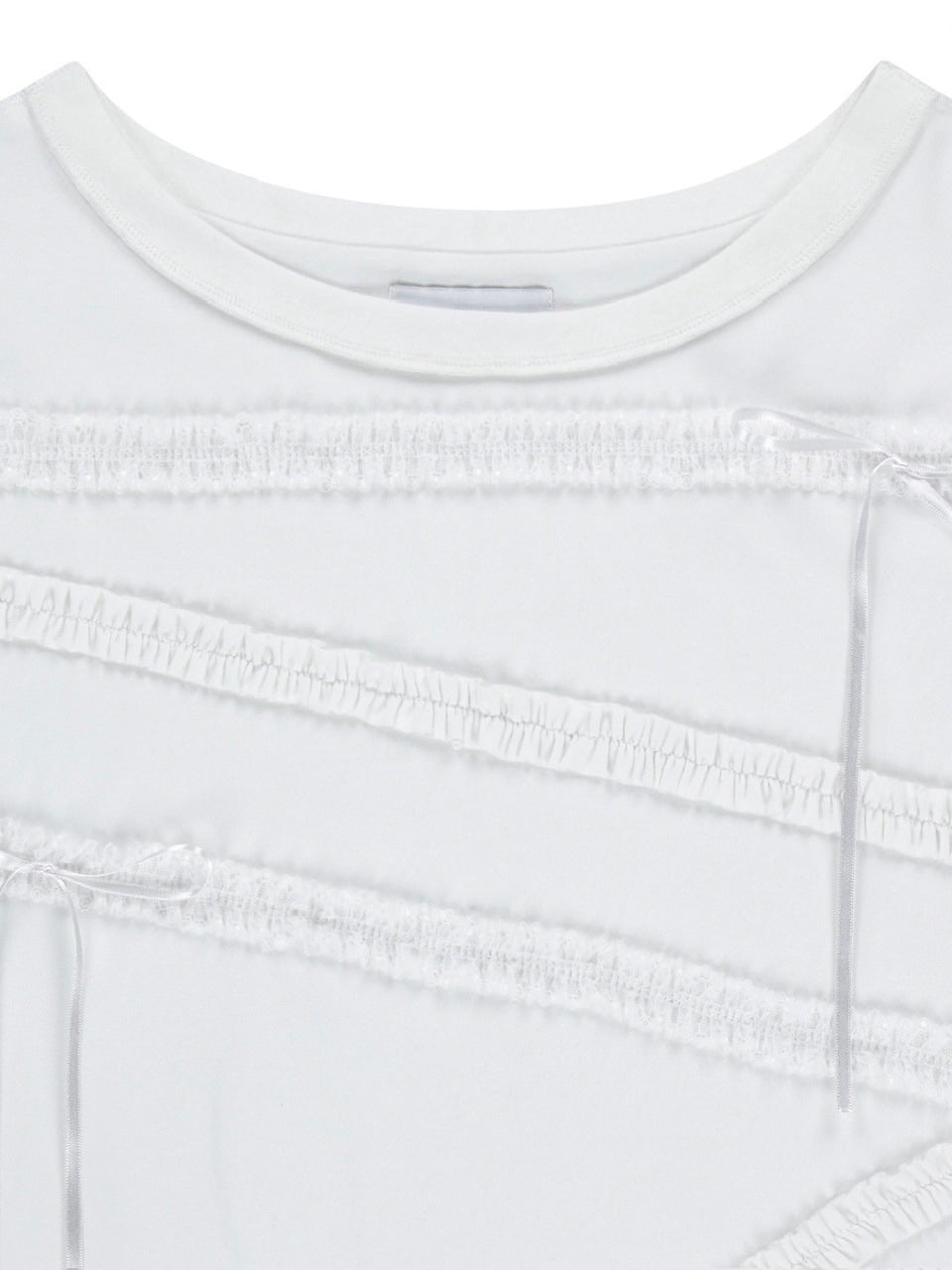 【TUOMIO】LACE STRAP OVERSIZED T-SHIRT / 【トゥオミオ】レースストラップオーバーサイズ半袖Tシャツ