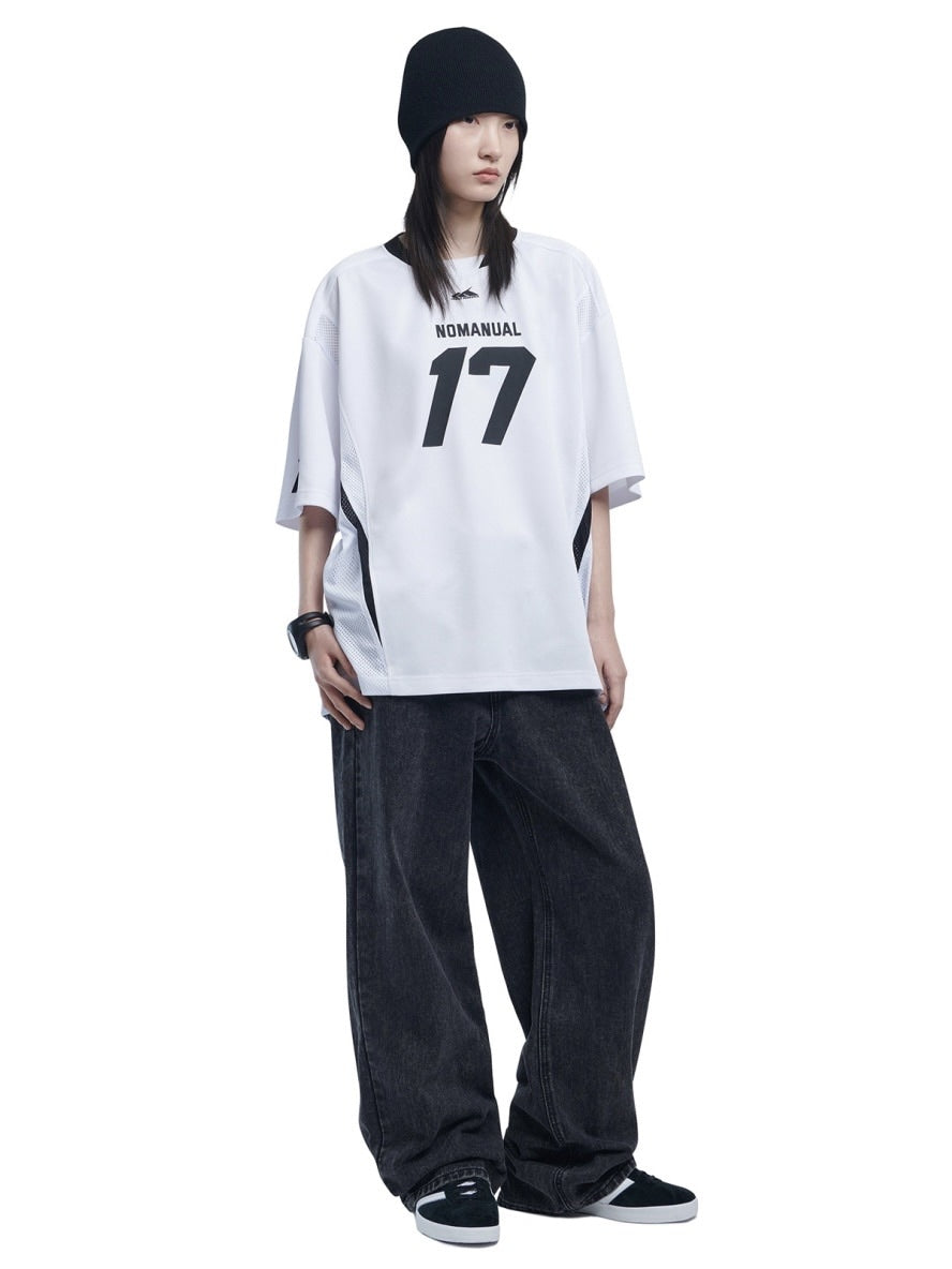 【NOMANUAL】17 MESH BLOCK FOOTBALL JERSEY