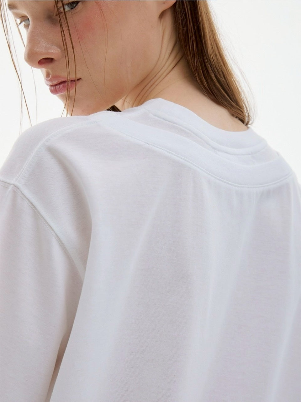 【ESC STUDIO】double neck t-shirt / 【イーエスシーステュディオ】ダブルネック半袖Tシャツ