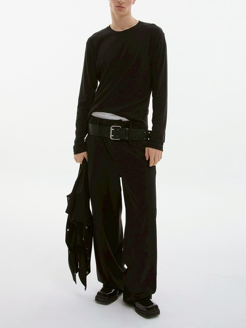 【ESC STUDIO】spacious belt pants/ 【イーエスシーステュディオ】スペイシャスベルトパンツ