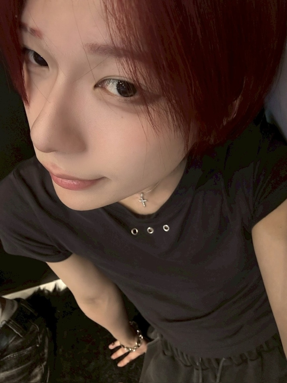 受注制【LUV CODE】eyelet cropped tee (3color)