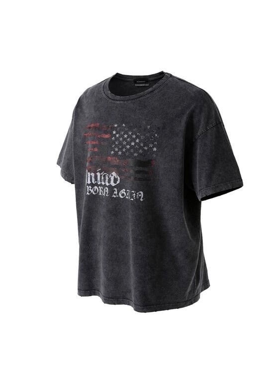 【roaringrad】FLAG WASHED OVER T-SHIRT / 【ロアリングラド】フラッグウォッシュドオーバーサイズ半袖Tシャツ