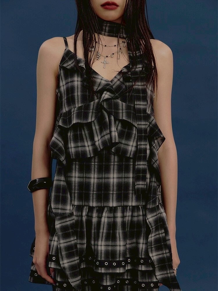 【NOT KNOWING】Tiered Eyelet Ruffle Dress / 【ノットノーイング】ティアードアイレットラッフルドレス