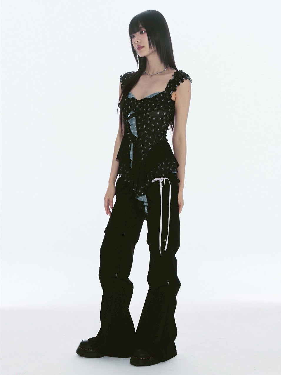 【CHERRYQUIRI】misty ruffle layered sleeveless